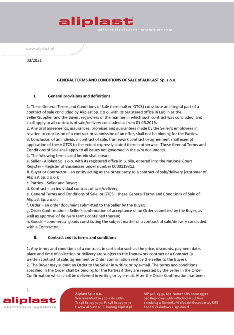 Condiții generale de vânzare Aliplast Sp. z o.o.