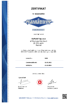 CERTIFICAT QUALICOAT SEASIDE DE