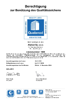  CERTIFICAT Aliplast Qualanod GE