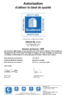 CERTIFICAT  Aliplast  Qualanod FR