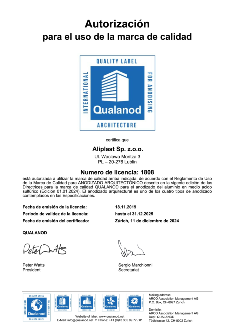 CERTIFICAT Aliplast Qualanod ESP