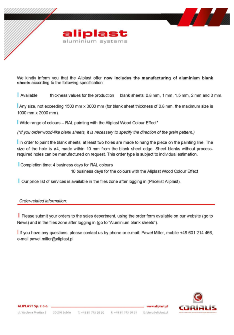 Coli de aluminiu - informatii Aliplast