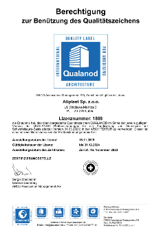 Certificat ALIPLAST QUALANOD GE