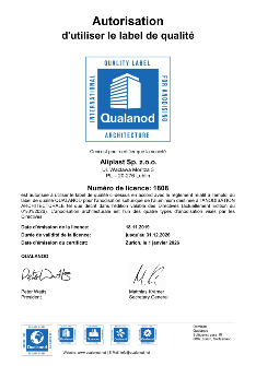 Certificat ALIPLAST QUALANOD FR