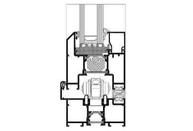 Sectiune transversală DV i+ prin usa de pe cadru (optiune deschisă spre interior)